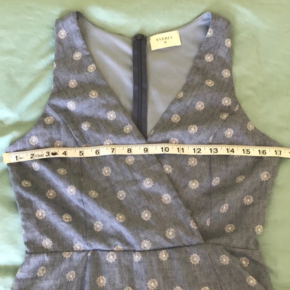 Everly blue sleeveless A line dress size S - Picture 4 of 8